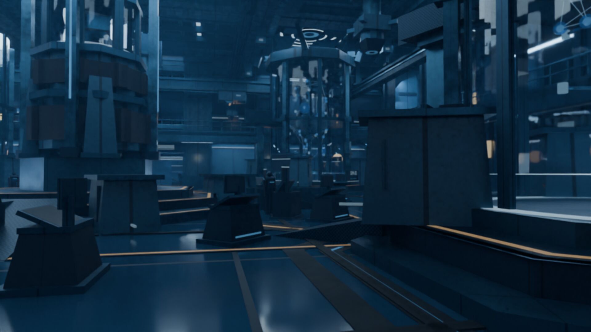 A wide view across the Data Core Alpha arena floor