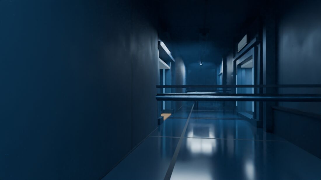 A connecting corridor in the facility