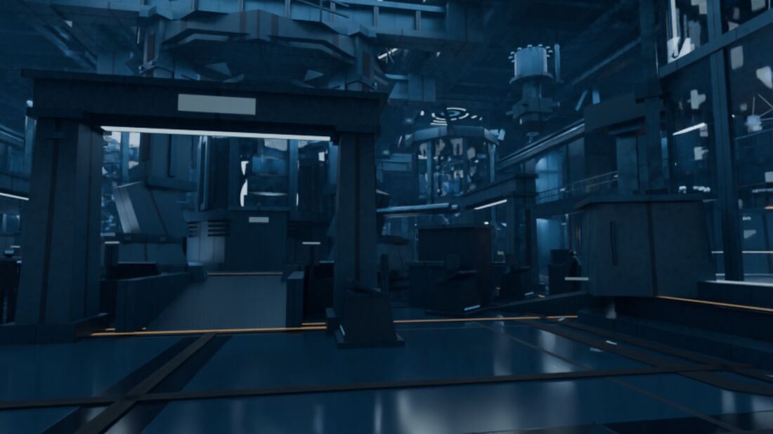 A lit hall inside the facility